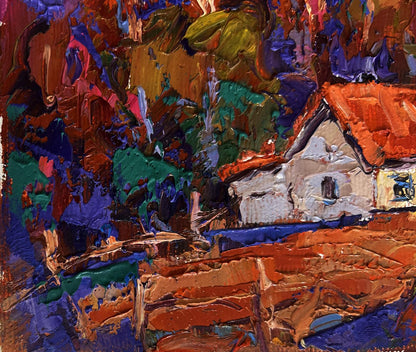 Oil painting Autumn night in the village by Oleksiy Ivanyuk