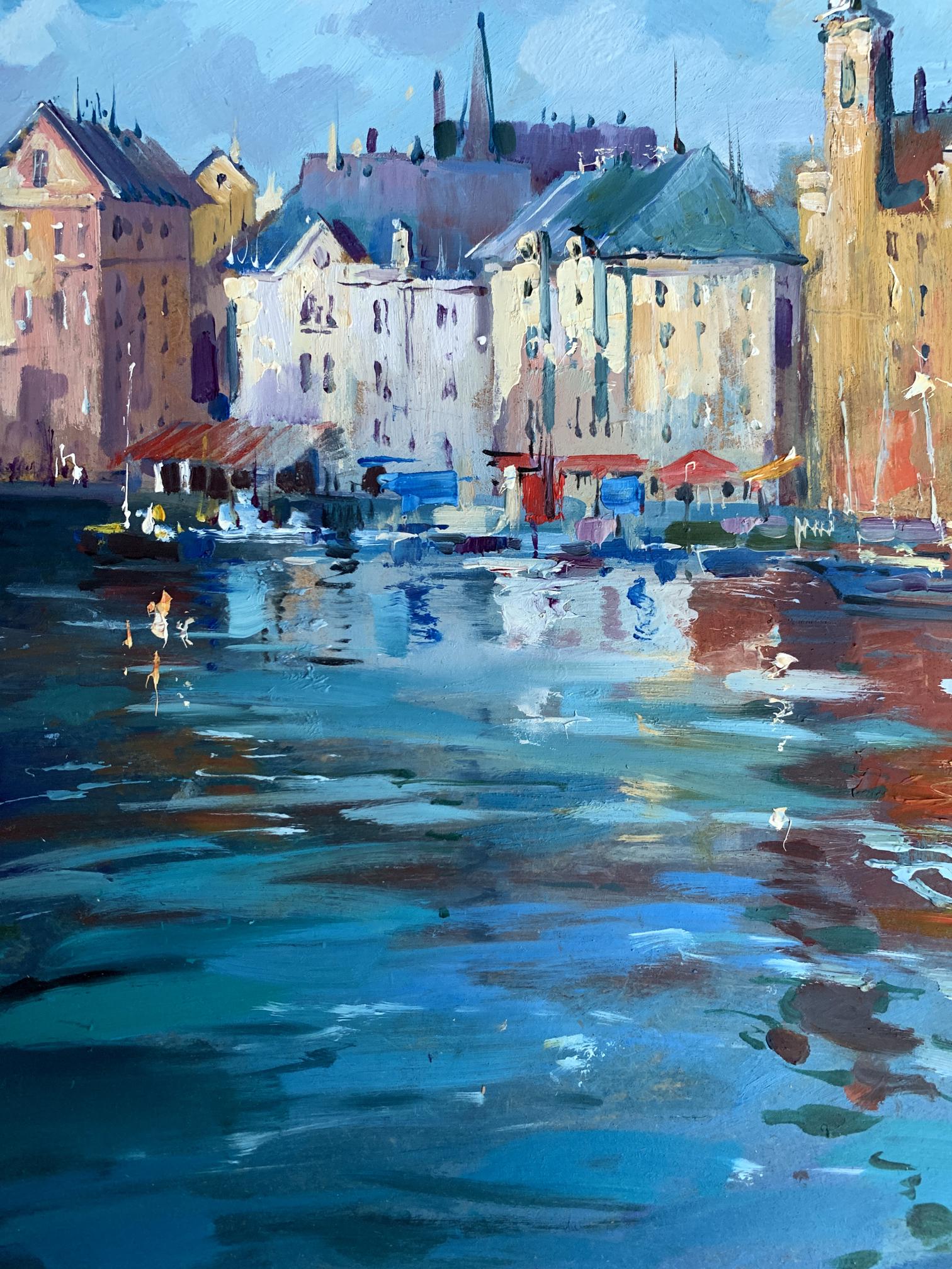 Vibrant impressionist oil painting like Venice by Yuriy Suprunchuk