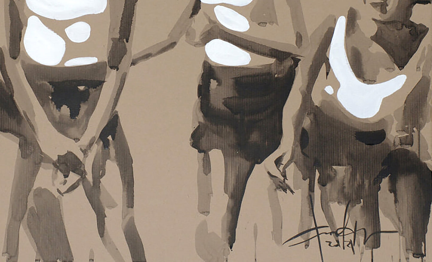 Abstract charcoal sketch of Childhood and Happiness by Dima Filatov