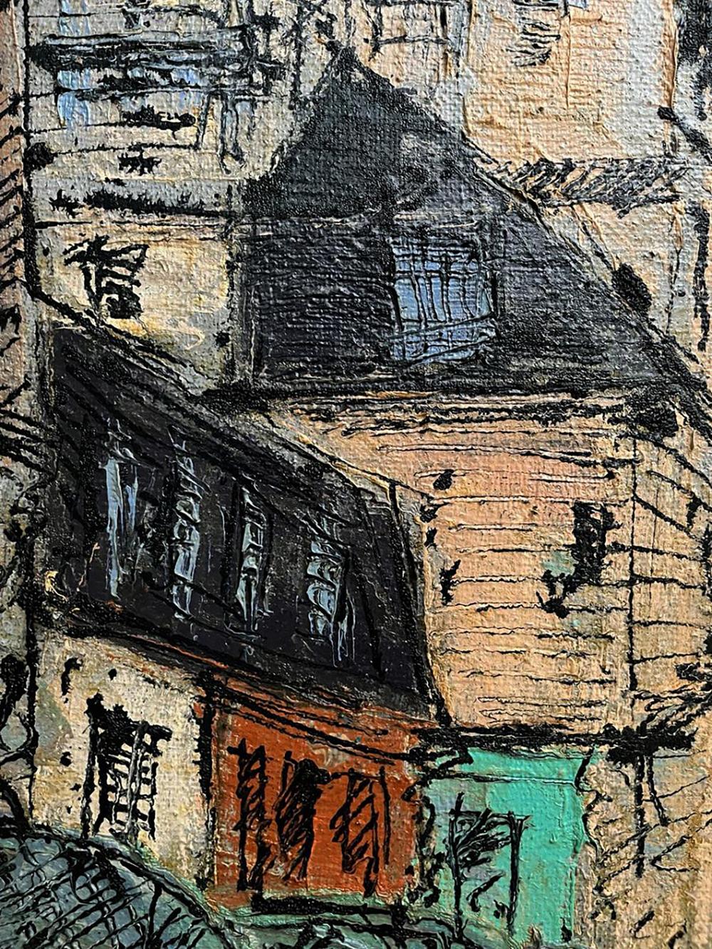 Oil painting Parisian comfort by Serhiy Kovalev with textured orange-brown walls