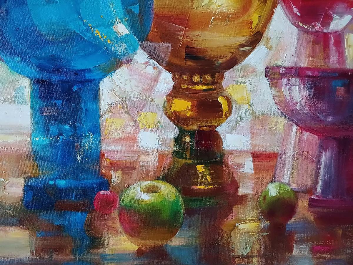Abstract oil painting Flower Vases Anatoly Tarabanov