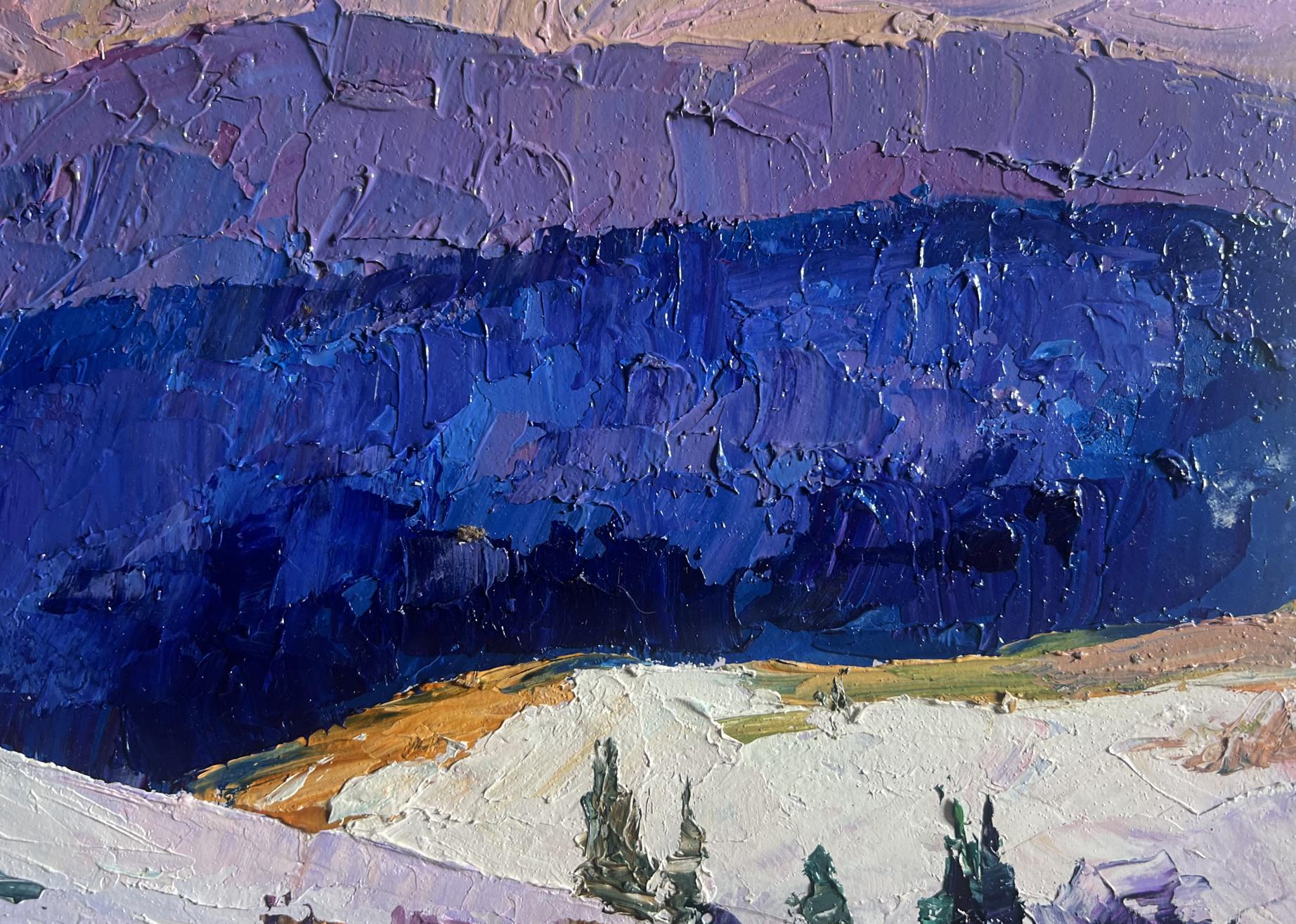 Oil painting of winter mountain expanses by Boris Serdyuk