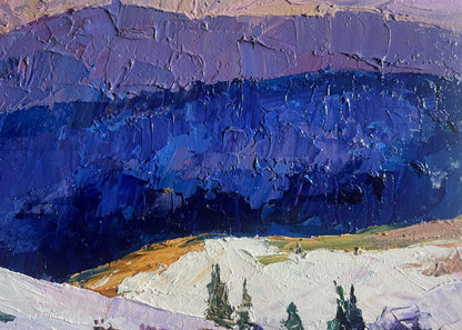 Oil painting of winter mountain expanses by Boris Serdyuk