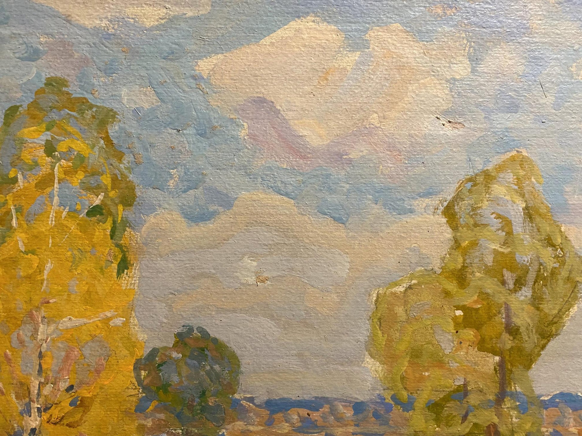 Oil painting Golden morning by Georgy Kolosovsky serene landscape