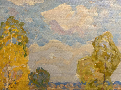Oil painting Golden morning by Georgy Kolosovsky serene landscape