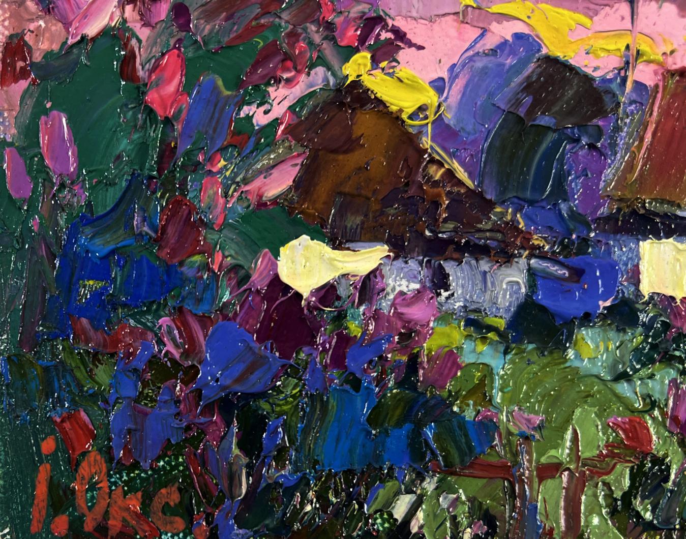 Vibrant impressionist oil painting The beam fades by Oksana Ivanyuk