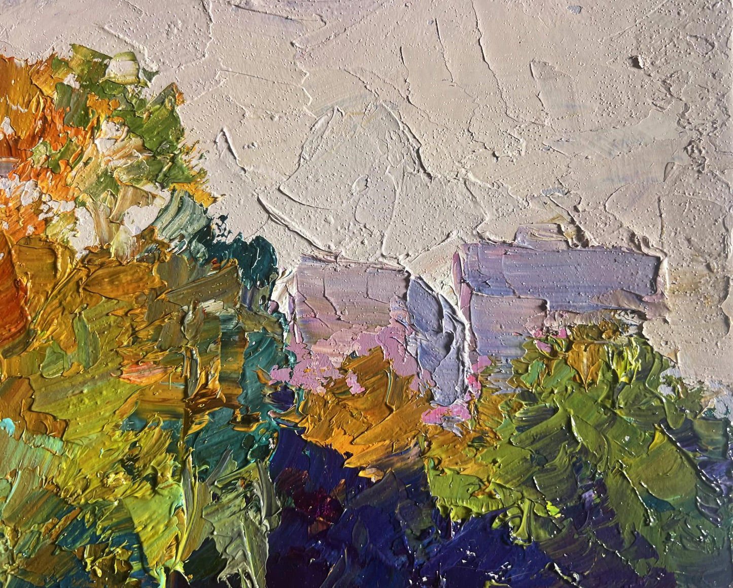 Oil painting Autumn Meadows Outside the City by Boris Serdyuk