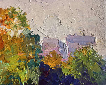 Oil painting Autumn Meadows Outside the City by Boris Serdyuk