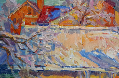 Vibrant impressionist oil painting Magic of Winter by Ivan Kovalenko