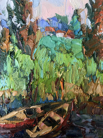 Oksana Ivanyuk's oil masterpiece: "Serenity of the Backwater"