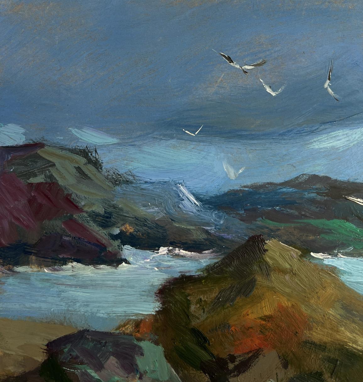 Oil painting of approaching sea storm by Yuriy Suprunchuk