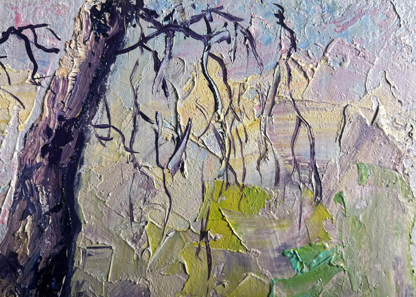 Textured oil painting May day in the village by Boris Serdyuk