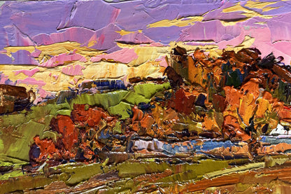 Vibrant impressionist oil painting Autumn evening by Oksana Ivanyuk