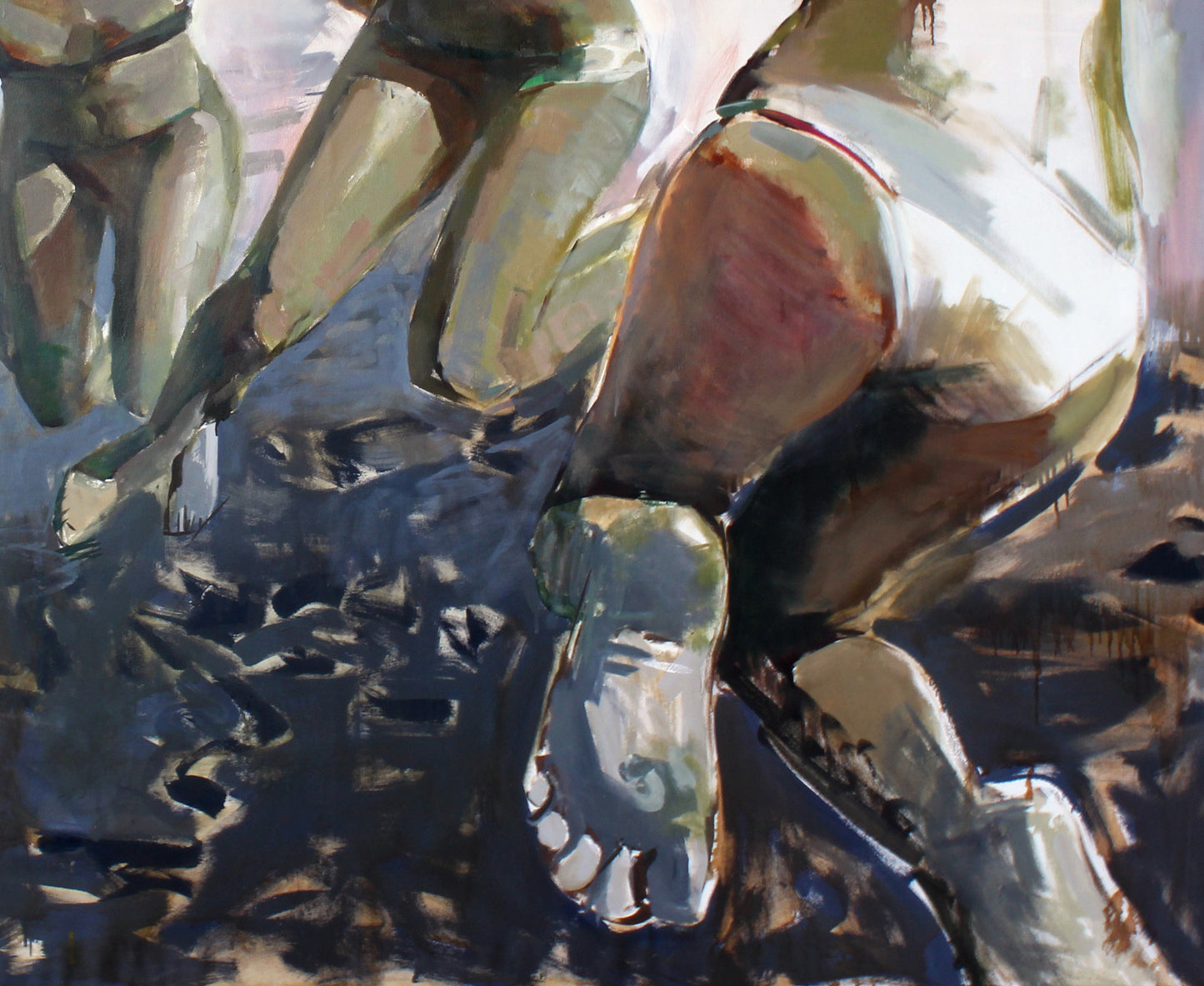 Oil painting Bounce Ed Potapenkov: foot with toes in earthy tones