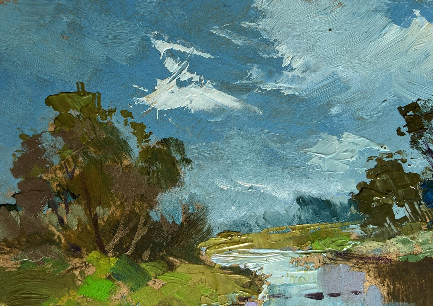 Impressionistic Oil Painting The Winding River by Yuriy Suprunchuk