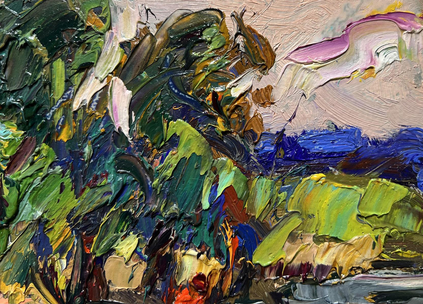 Oil painting Willows by the River by Oksana Ivanyuk
