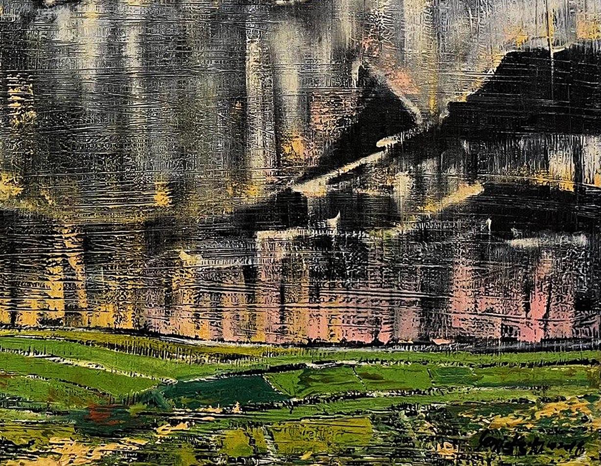Oil painting Man Made Nature by Serhiy Kovalev with bold textured strokes