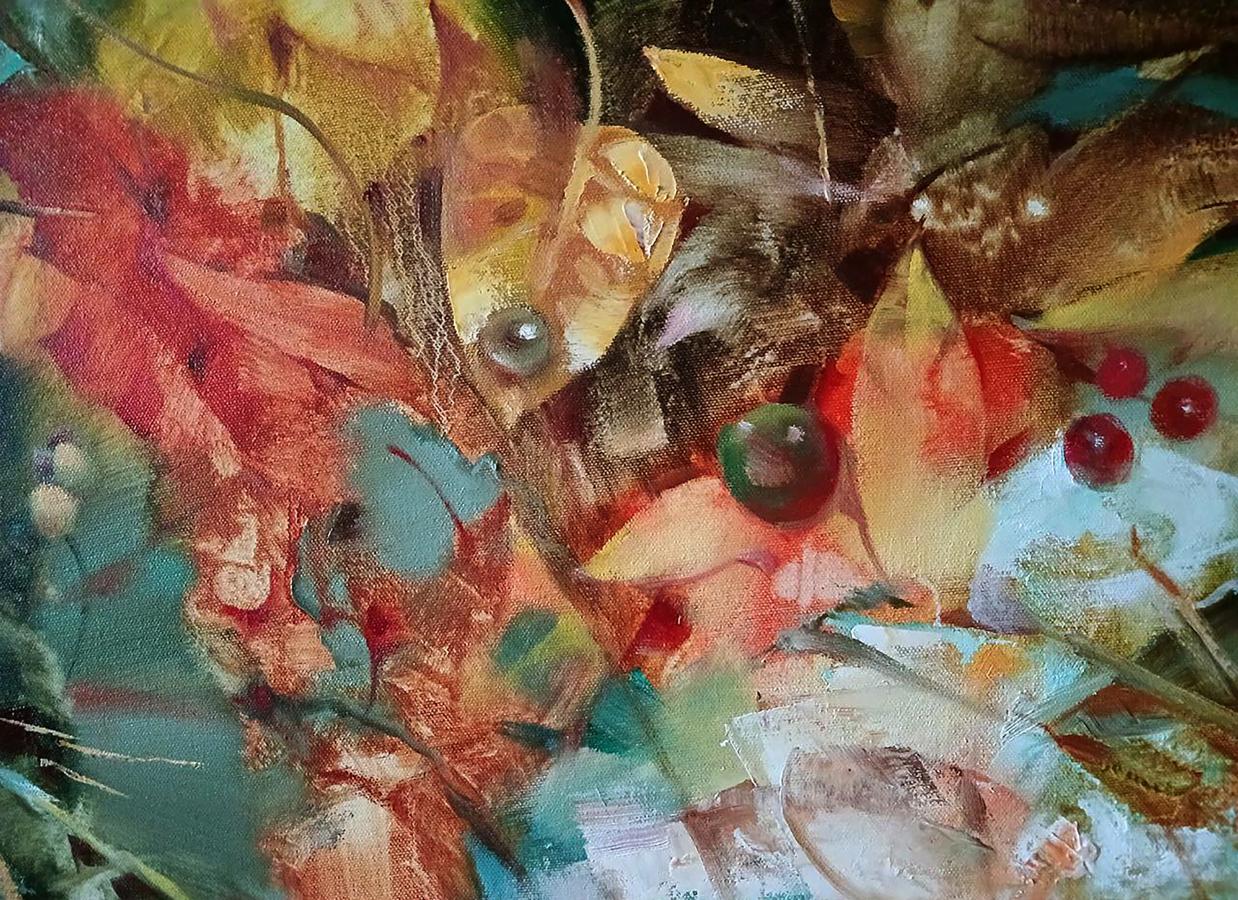 Abstract oil painting Autumn leaves Anatoly Tarabanov