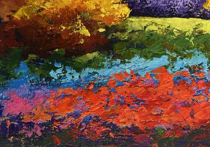Vibrant abstract oil painting The last days of warm evenings by V. Zadorozhnya