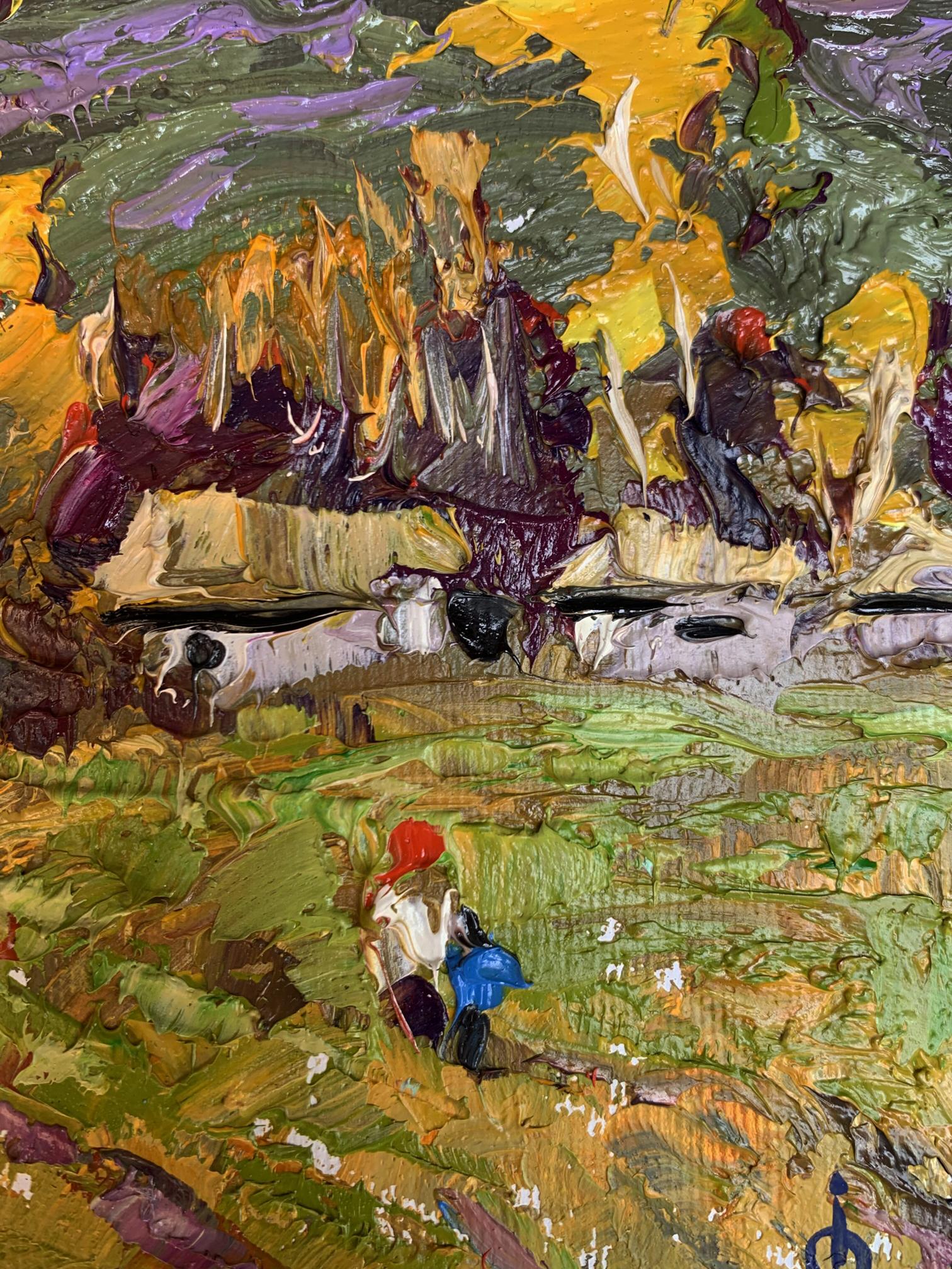 Vibrant impressionist oil painting It was raining by Oksana Ivanyuk