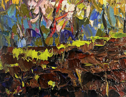 Vibrant impressionist oil painting Early spring over the village silence by Oleksiy Ivanyuk