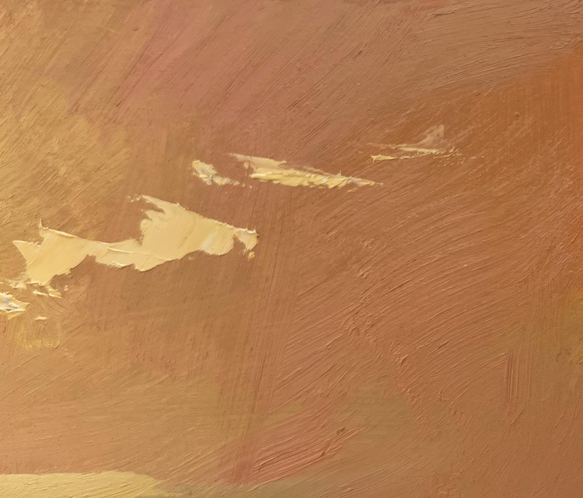 Oil painting Romantic evening swim by Yuriy Suprunchuk in terracotta hues