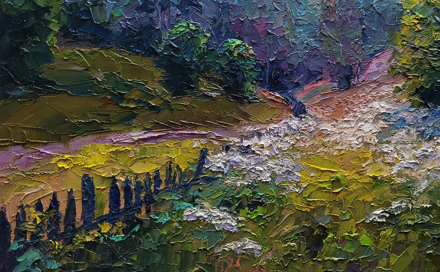 Oil painting Wildflowers are growing by Boris Serdyuk impasto landscape