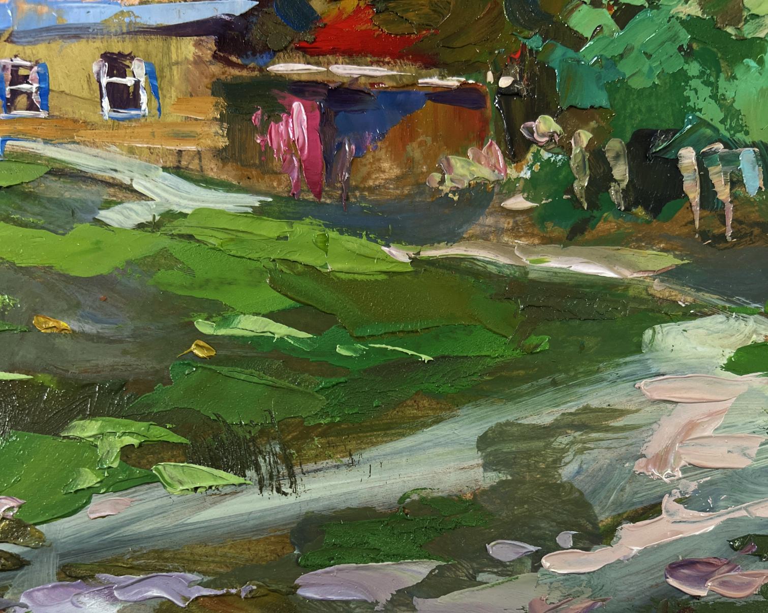 Vibrant impressionist oil painting Path to the village by Yuriy Suprunchuk
