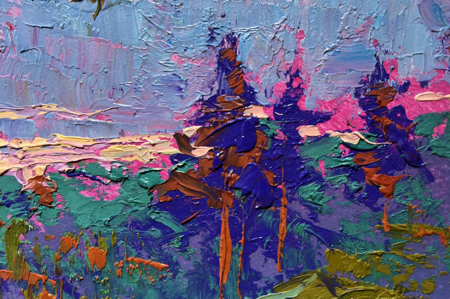 Oil painting Meeting the Dawn in Nature by Oleksiy Ivanyuk