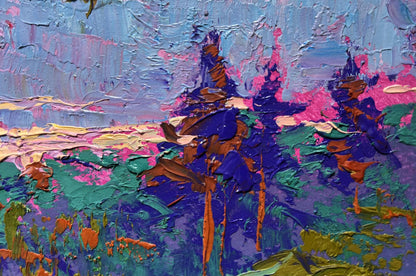 Oil painting Meeting the Dawn in Nature by Oleksiy Ivanyuk