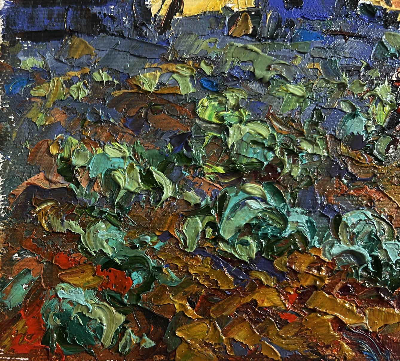 Oil painting of cabbage planted in garden by Oleksiy Ivanyuk