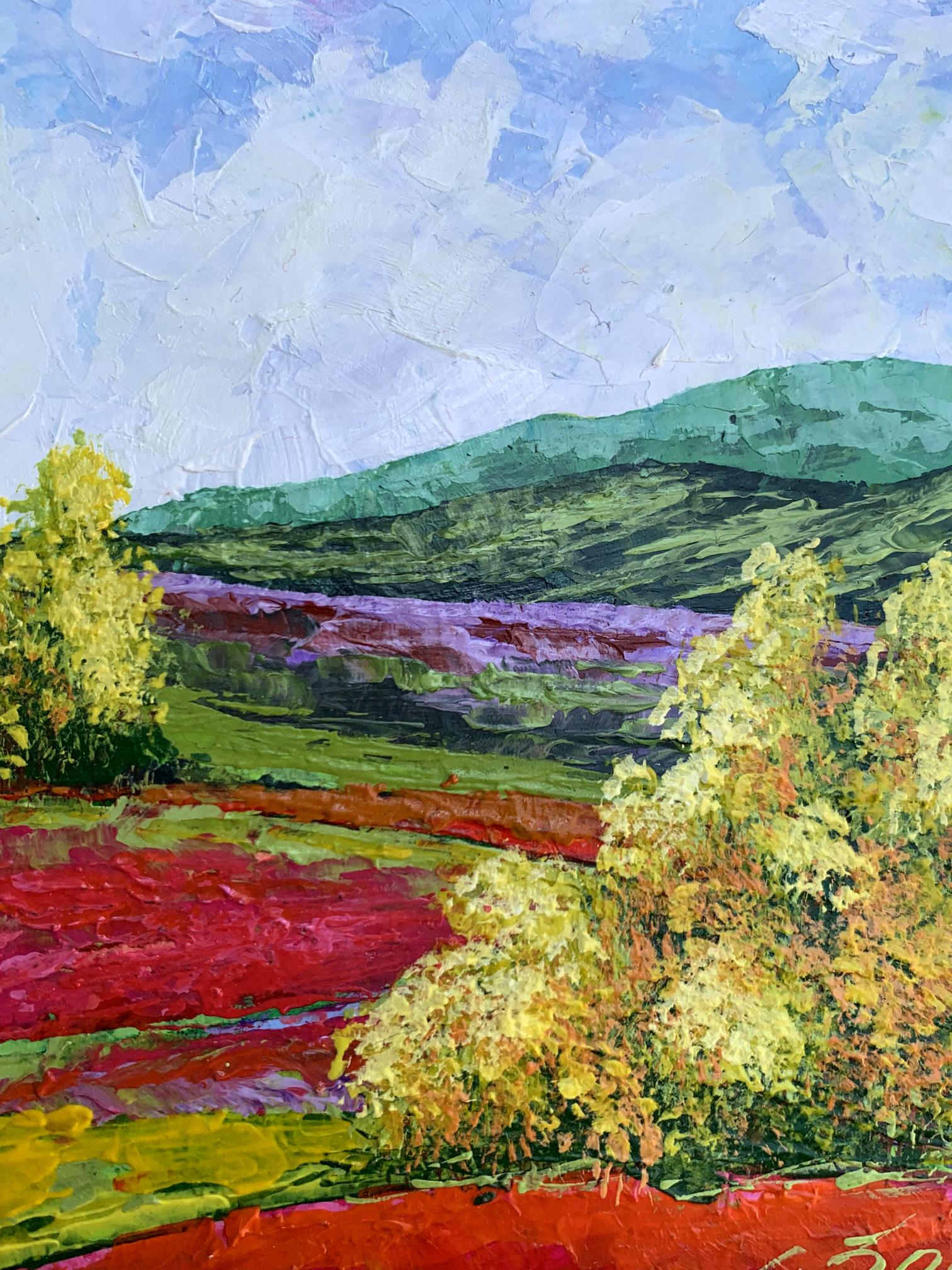 Vibrant impressionist oil painting Walk in the Mountains by V. Zadorozhnya