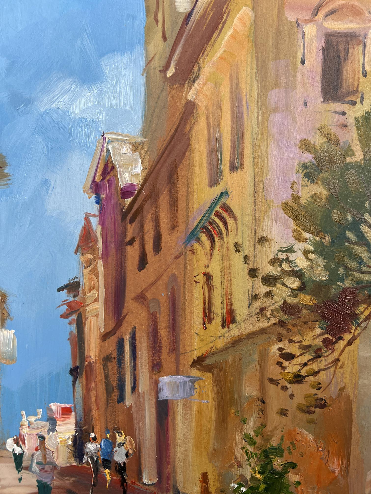 Oil painting Old alley of the city by Yuriy Suprunchuk sunlit street