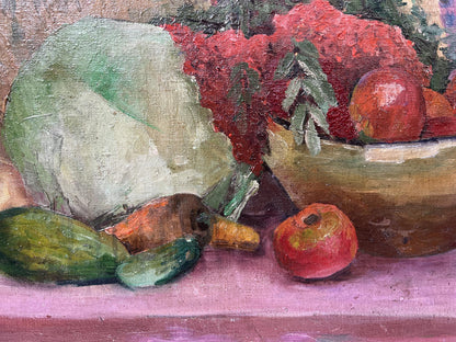 Oil painting The taste of life by Nestor Kizenko: textured green cabbage