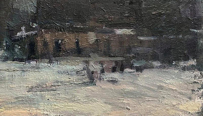 Textured impressionistic oil painting In peace by Volodymyr Pashchenko snowy landscape