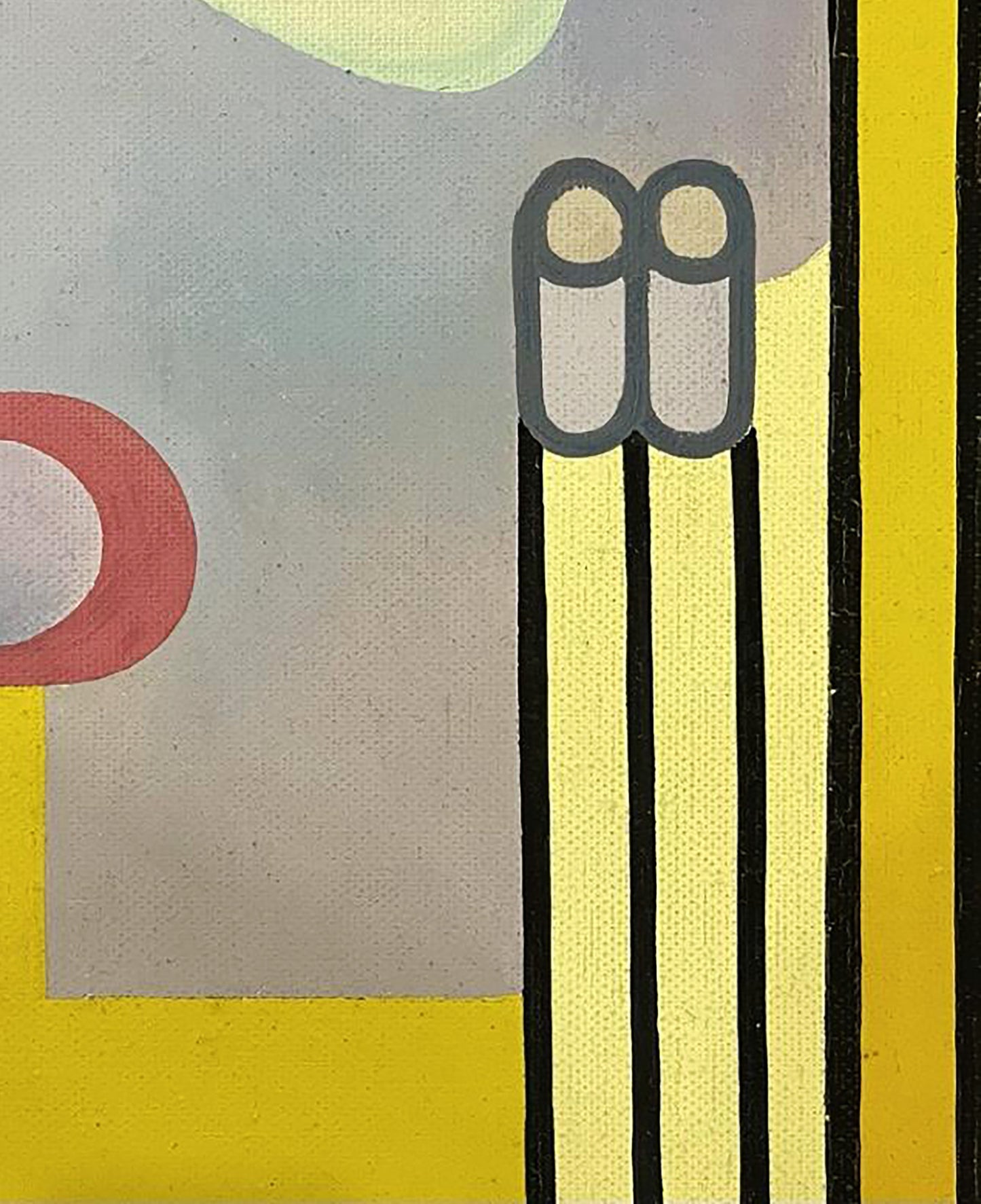 Oil painting Thoughts on the important by Ihor Safonov with bold geometric shapes