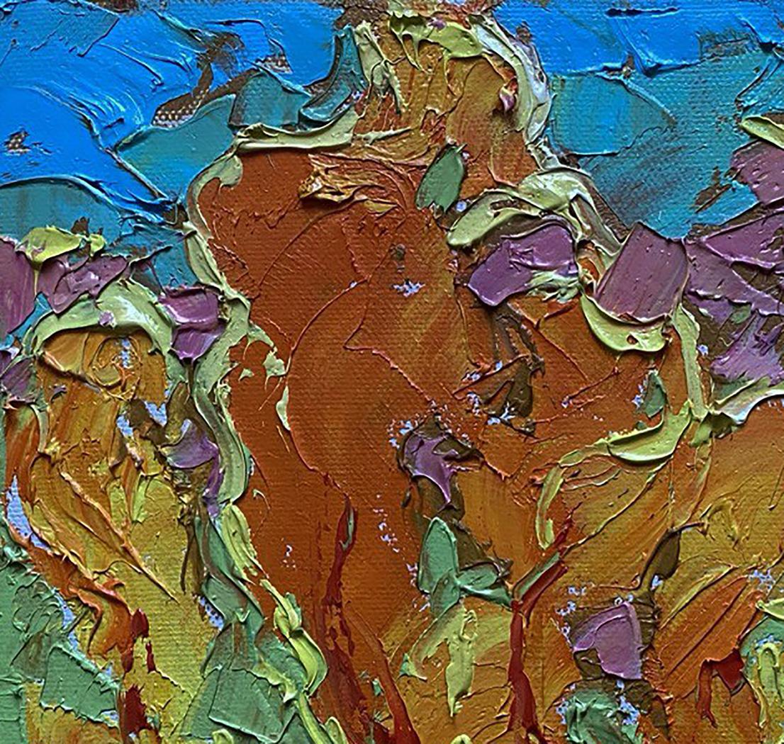 Vibrant Sunny Meadows oil painting by Oleksiy Ivanyuk with bold textured strokes