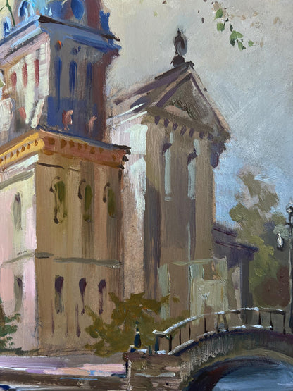 Oil painting of classical city building by Yuriy Suprunchuk
