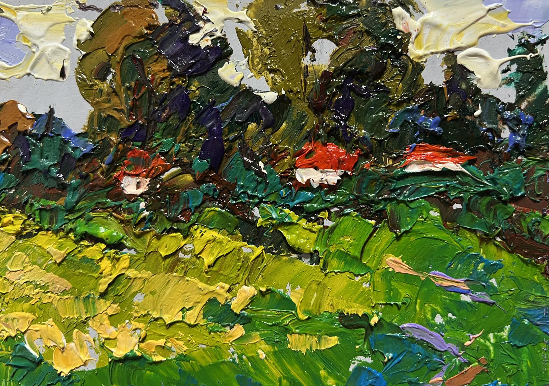 Oil painting Yellow fields near the village by Oleksiy Ivanyuk