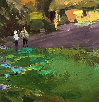 Impasto oil painting The road to the village by Yuriy Suprunchuk