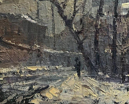Oil painting To the River by Volodymyr Pashchenko autumn landscape