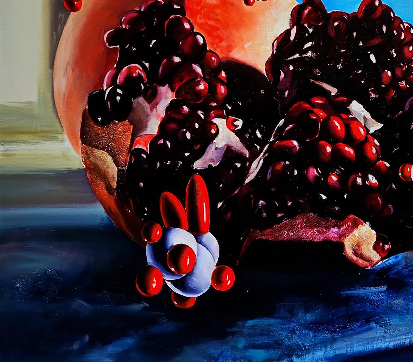 Oil painting of vibrant pomegranate by Igor Konovalov