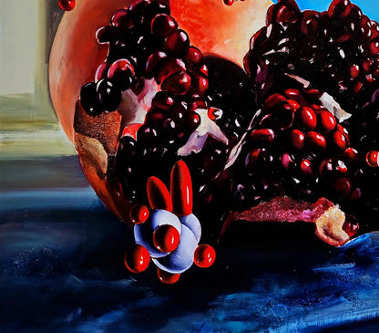 Oil painting of vibrant pomegranate by Igor Konovalov