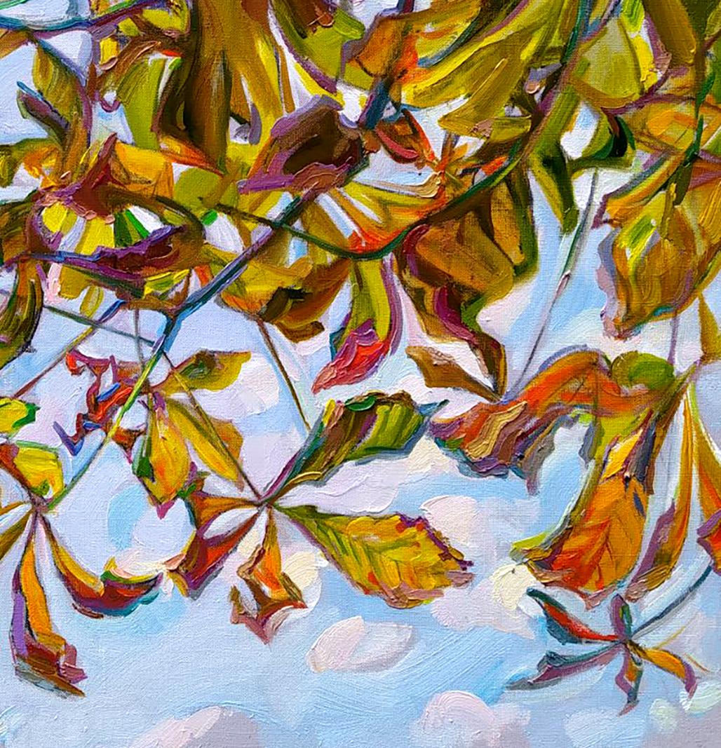 Oil painting Autumn kaleidoscope by Leonid Pavlenko: vibrant autumn leaves