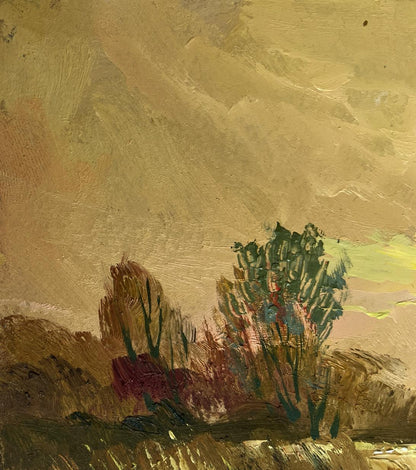 Oil painting A quiet evening in orange tones by Yuriy Suprunchuk