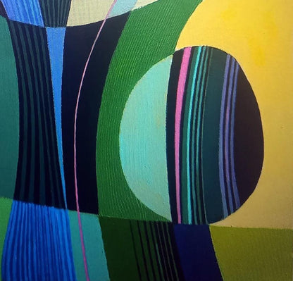 Vibrant geometric oil painting Vase by Alexander Strashevich