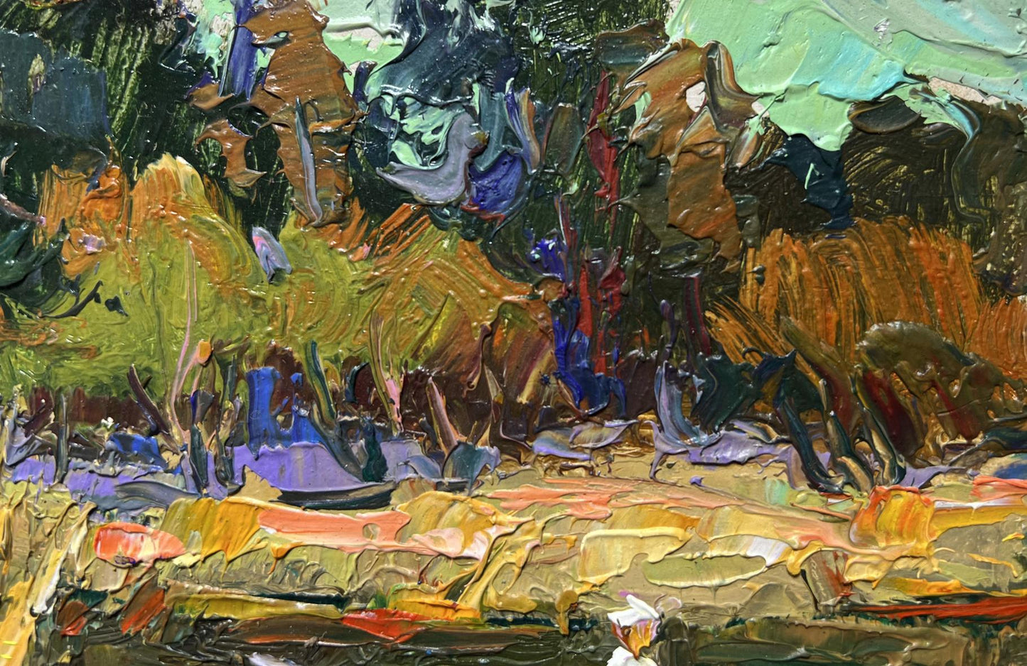 Vibrant oil painting I swim to the river bank by Oleksiy Ivanyuk