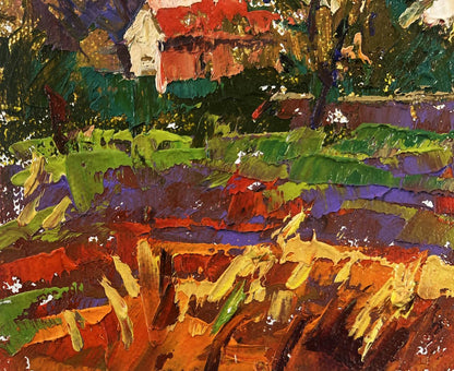 Vibrant impressionist oil painting Spring evening in the light of the sky by Oleksiy Ivanyuk