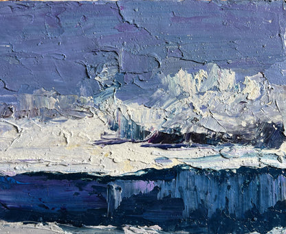 Oil painting Winter crystal by Boris Serdyuk snowy landscape
