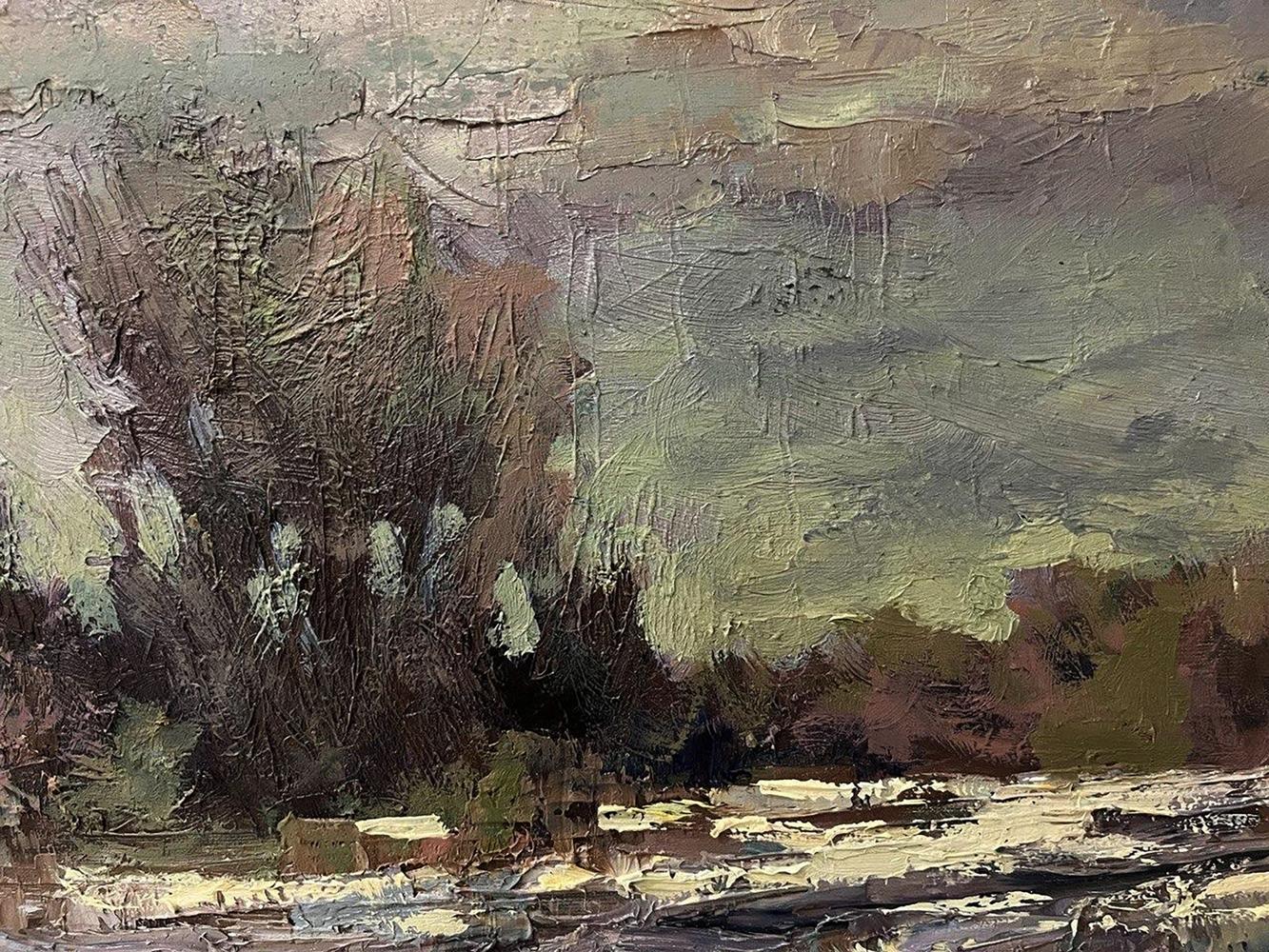 Textured oil painting Outside the Village by Volodymyr Pashchenko